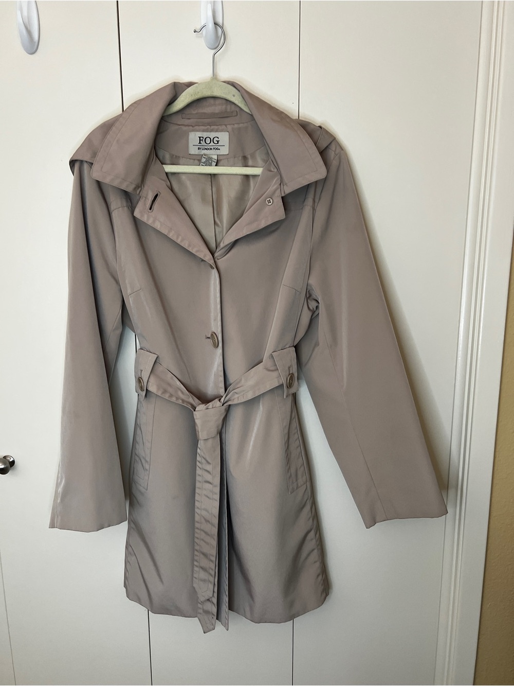 Fog by London Fog Taupe Belted Trench Coat